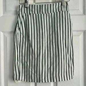 Ann Taylor Black and White Striped Pencil Skirt